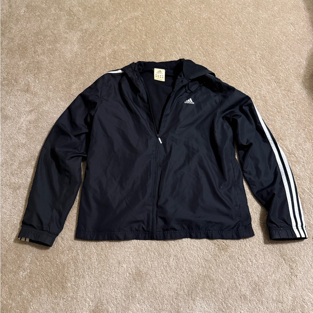 Adidas Black Jacket with Cream Label